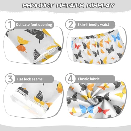 senya Girls Printed Leggings Yoga Pants Butterflies On Gray Pattern for Kids in 4t to 10 Years, 4T3