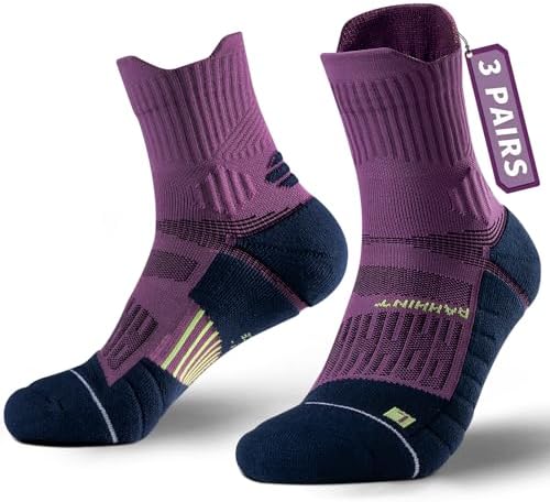 Rahhint Coolmax Wandersocken Sommer 3 Paar Quarter Anti-Blasen Atmungsaktiv Trekking Outdoor Laufsocken für Herren Damen