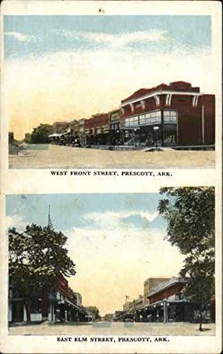 Views of West Front and East Elm Streets Prescott, Arkansas AR Original Antique Postcard