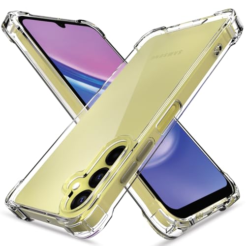 Image of Pikkme Back Cover for Samsung Galaxy A15 5G Raised Edges Shockproof Clear PC + TPU Transparent Protective Phone Bumper Case(Transparent)