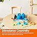 Amazon Basics 11 Piece Moldable Sensory Sand Toy Kit with Castle Molds and Tools, 3lbs Blue Color, for Kids Ages 3 and Up