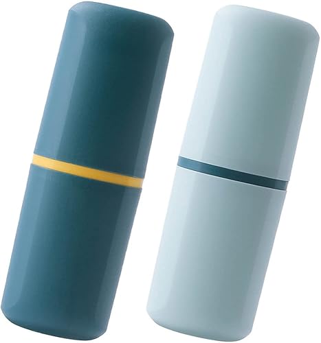2 piezas de soporte de cepillo de dientes de viaje de plástico para cepillo de dientes portátil para viajes cepillo de dientes normal recipiente