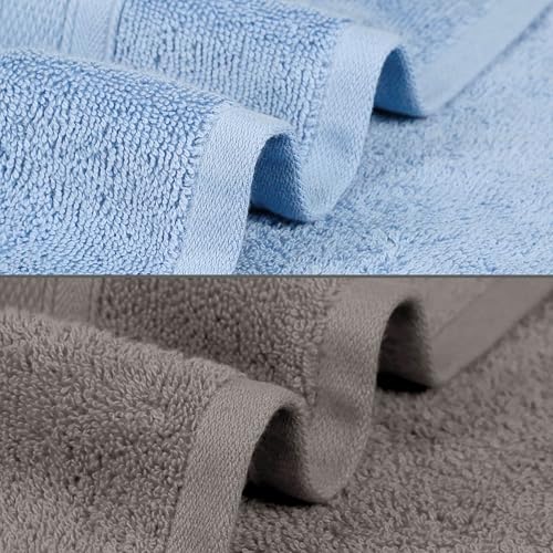 Image of MYTRIDENT Soft Comfort Air Rich 100% Cotton Towels for Bath, 500 GSM Large Size Bathroom Towels for Men /Women, 2PC Bath (69 cm x 137 cm), Charcoal and Allure