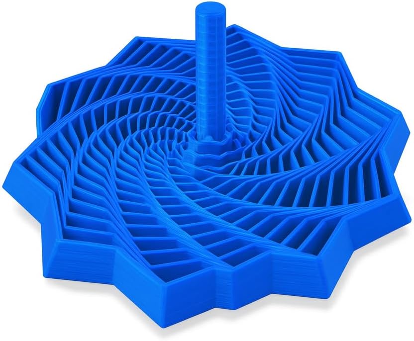 Rainbow Spiral Hexigon Pyramid Fidget Toy, Expandable Interactive Desktop Stress Relief Spring Toy with Colorful Geometric Design, Stacking Sensory Toy for Kids and Adults (Red, Giant)