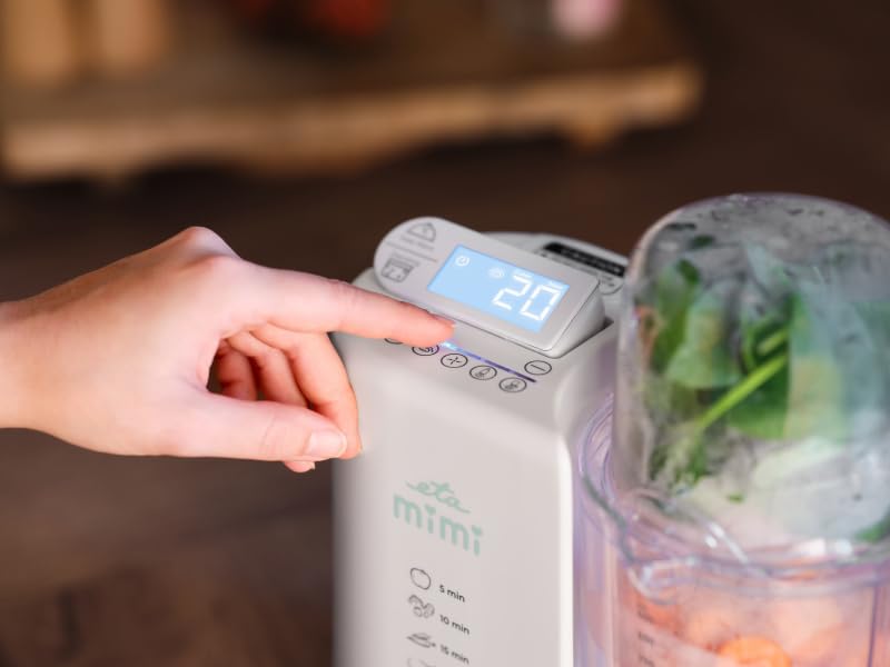 ETA Mimi - Preparador de alimentos para bebés 6 en 1 I Procesador de alimentos para bebés I Vaporizar, mezclar, calentar, descongelar, esterilizar, mantener la temperatura, 2 niveles de velocidad