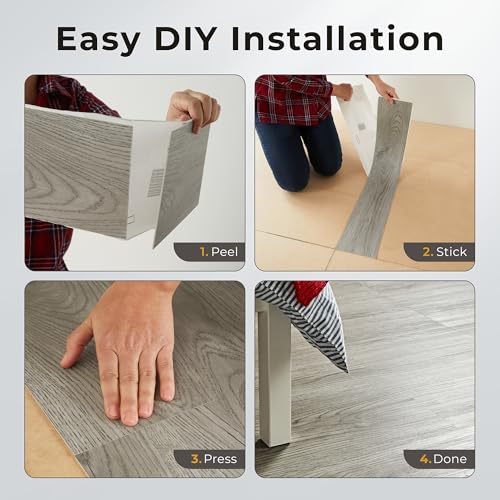 Ambulabo Vinyl Flooring – 36Pcs (5M²) Peel And Stick Self Adhesive Floor Planks, Wood Effect Vinyl For Stylish Interiors (Dark Brown) - 2