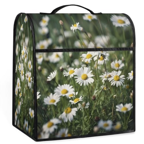 OSAM SPACE Daisy Fields Coffee Machine Cover with Top Handles, Waterproof Coffee Maker Protector Case, Flower Single Serve Coffee Makers Dust Cover for Small Kitchen Appliance