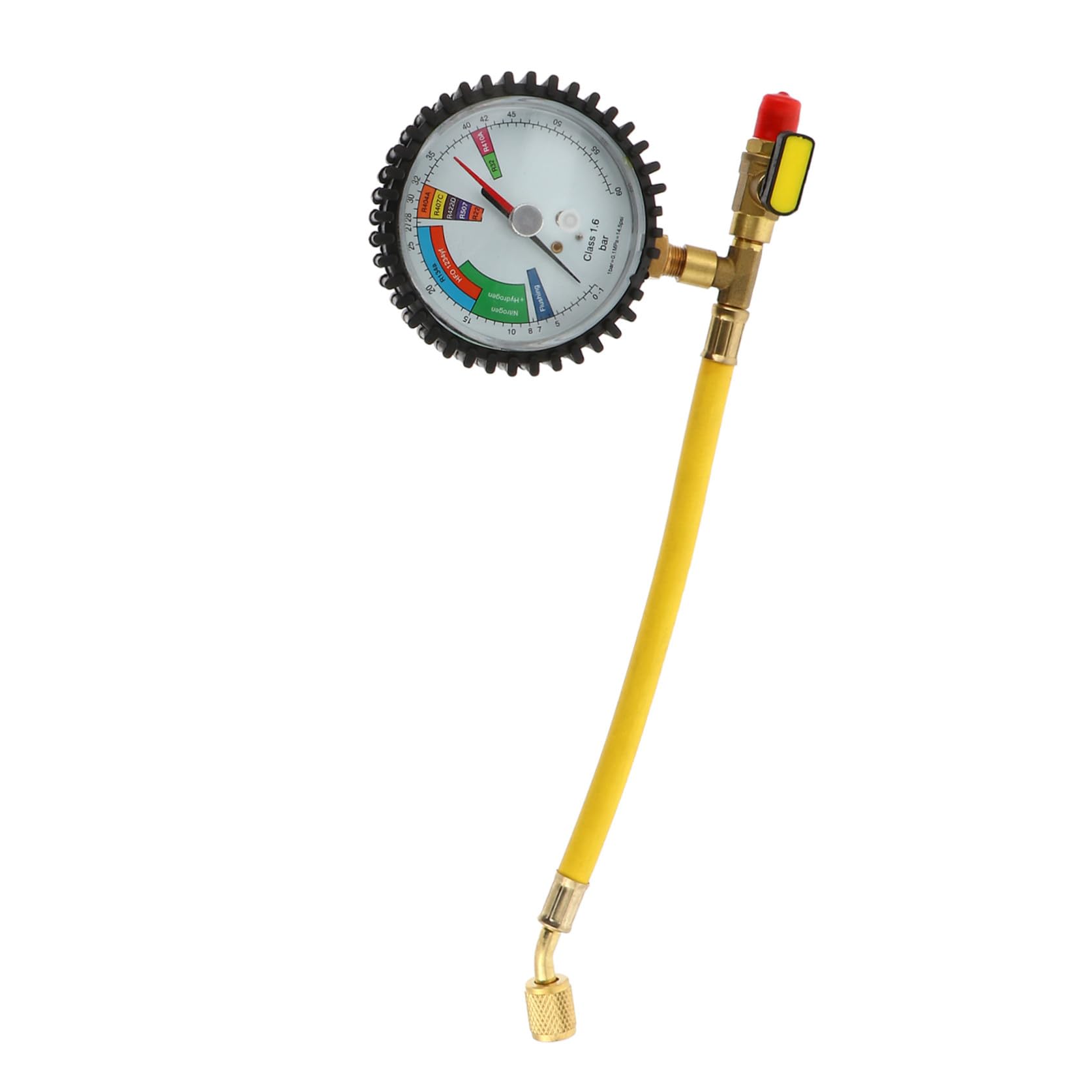 Cabilock Manomètre de Pression D'azote pour Climatisation et Réfrigération, Jauge de Test de Pression Gaz, Compatible Clim Auto et Domestique, Structure Sphérique, Indicateur Précis, Outil