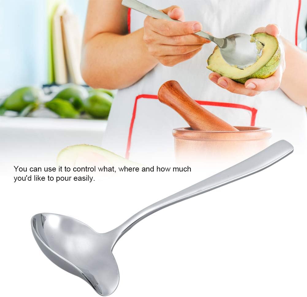 Raguso Cooking Tool Durable Sauce Drizzle Spoon with Spout Stainless Steel Sauce Drizzle Spoon Easy to Store Cooking Restaurants Kitchen for Home - Image 3