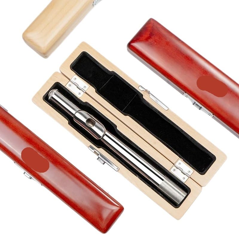 Compatibile con custodia protettiva in legno for flauto Yamaha da 16 e 17 fori con bocchino in ebano e custodia for bocchino in metallo(17 holes red-brown)