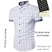 MUSE FATH Short Sleeve Shirt-Cotton Plaid Shirt-Casual Short Sleeve Shirt-White-M