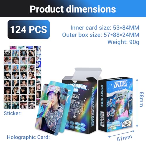DEFGNOP Kpop Stray Kids Karma 64 Stück Photocard Stray Kids Lomo 60 SKZ Sticker für Fans (ATE-B)