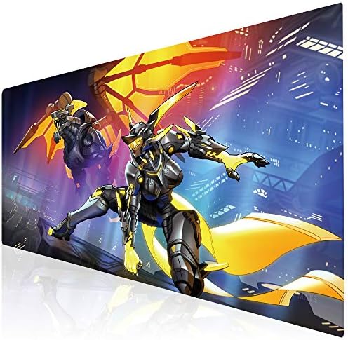 Large Gaming Mouse Pad, Imegny Extended XXL Desk Pad & Non-Slip Rubber Keyboard Mat Stitched Edges-(genji001)