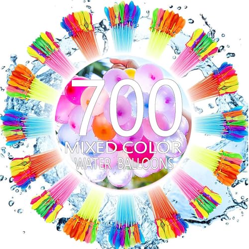 700 PCS Self Sealing Water Balloons Quick Fill, Water Balloon Yard Games Rapid Fill Kids Toys, Balloons Set Summer Splash Party Easy Quick Fun Outdoor Backyard for Swimming Pool