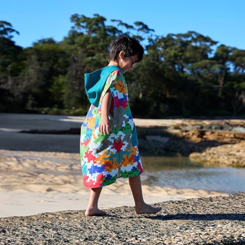 Dock & Bay Poncho mit Kapuze - Für Kinder - Super saugfähig, schnell trockend - Inklusive Tasche - Kids - Camo Cubes, Small (Age 3 to 5) – Ansicht 6