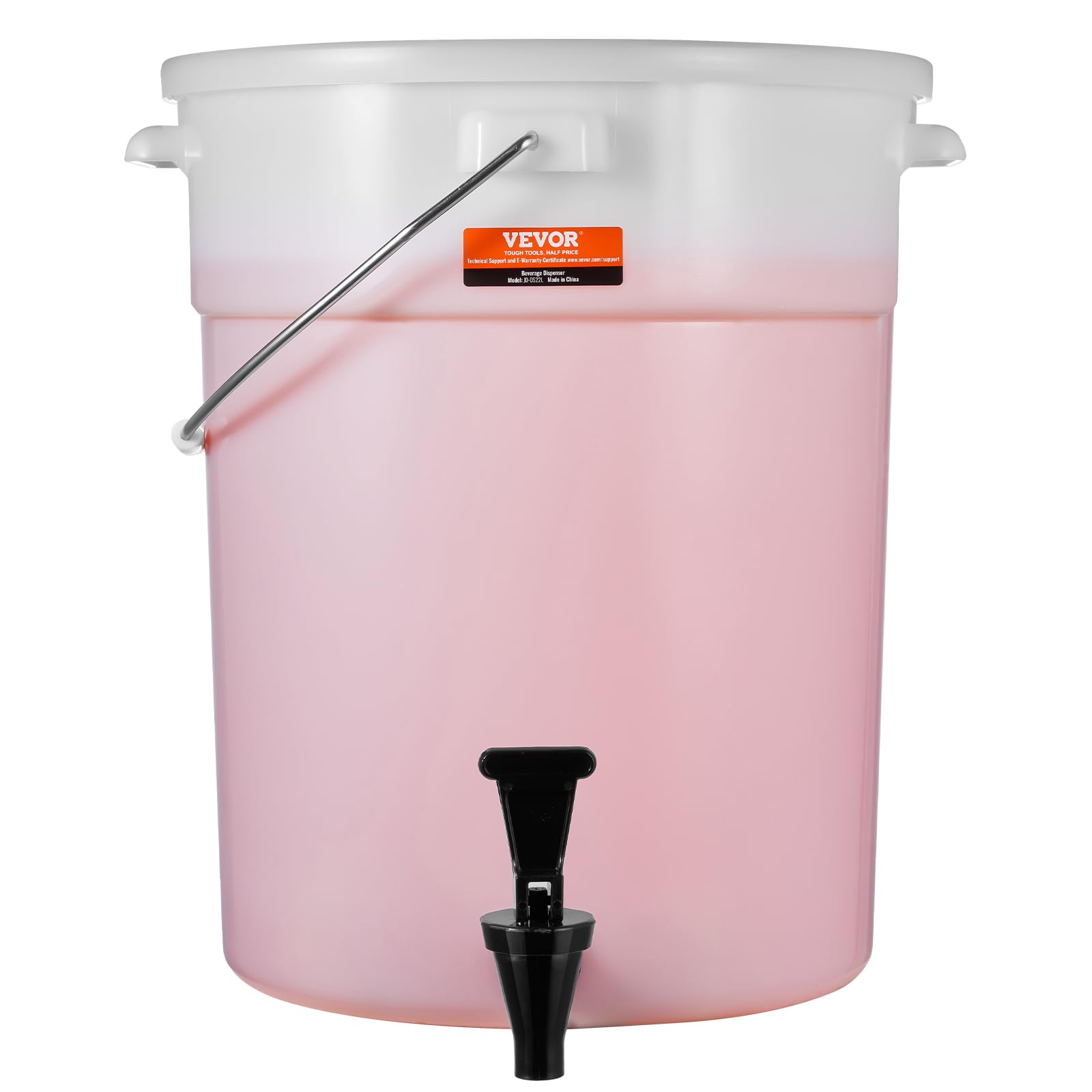 VEVOR Dozownik napojów, 5 l dozowniki napojów na imprezy, plastikowy dozownik soku z czopem i pokrywką, mrożona herbata, lemoniada, dozownik wody, do restauracji, hoteli, imprez