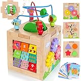 activity 18+ cards 【Kreative Art zu lernen】 Lernspielzeug entwickelt, um am Wachstum des Babys teilzunehmen, um das Zählen und logische Denkfähigkeiten, Muster, Farbe und Tiere zu fördern. Stapeln und Formen sortieren, 12 Wortkarten helfen dabei, Zeit und Jahreszeiten zu lernen. Tolles Montessori-Spielzeug, um stundenlang eine Bildschirmfreie Zeit zu schaffen.