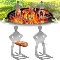 2 Stück Grillwursthalter Aus Edelstahl, Kreativer Stehender Mann Wurst Grillständer, Grill Zubehör für Gasgrill, Hot Dog BBQ Tools Für Outdoor Camping Kochzubehör