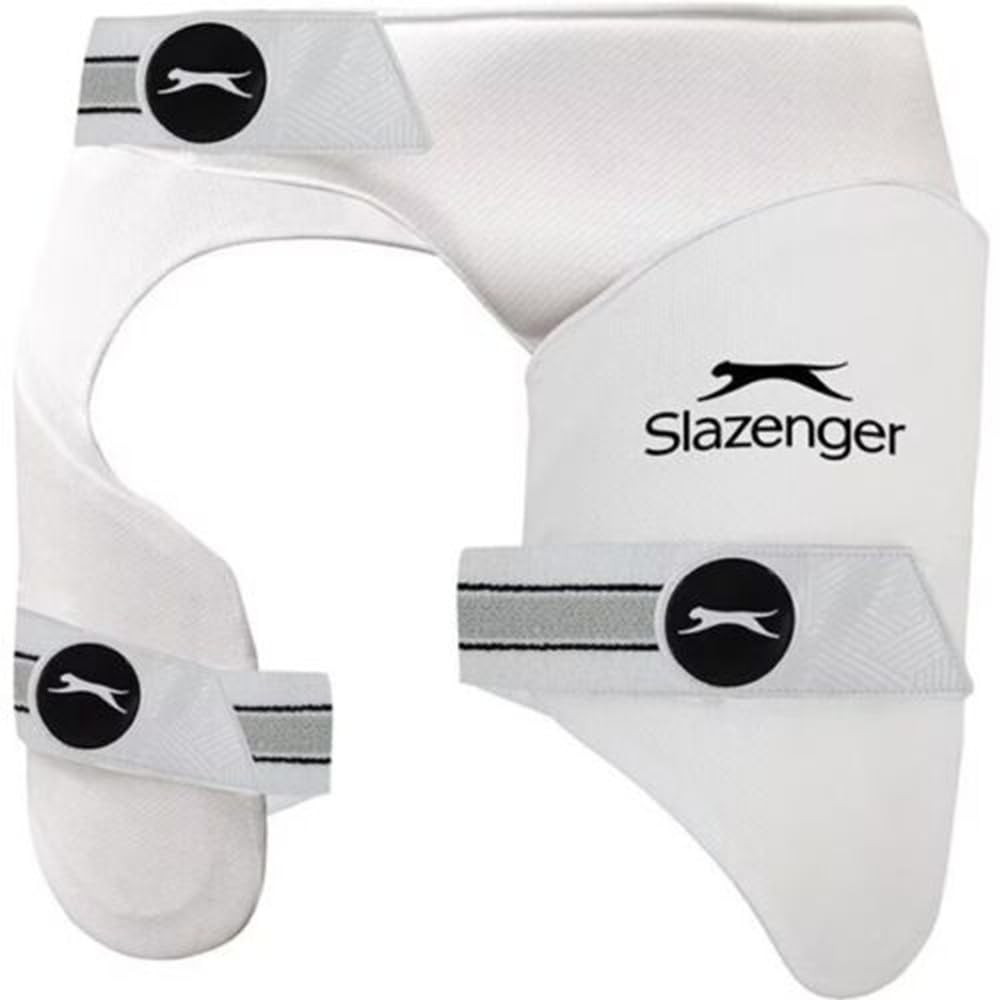 2024 Slazenger VS Protector Sn43 Cricket Thigh Pad Adults, Left and Right (White/Black, Right)