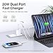 3 Pack USB C Charger Block,20W USB-C & USB-A Port Charger，for i Phone 17/16/15/14/13/12/11/X/8, i Pad and More
