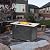 Giantex Gas Fire Pit Table w/Ceramic Tabletop, 42 Inch 60,000 BTU Rectangular Propane Fire Pit Table, Outdoor Electronic Ignition Propane Heater w/Table Cover, Waterproof Cover, Lava Rock