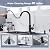 WEWE Black Kitchen Faucet with Soap Dispenser, Kitchen Sink Faucet with Pull Down Sprayer 3 Modes Stainless Steel with WEWE Matte Black Drinking Water Faucet