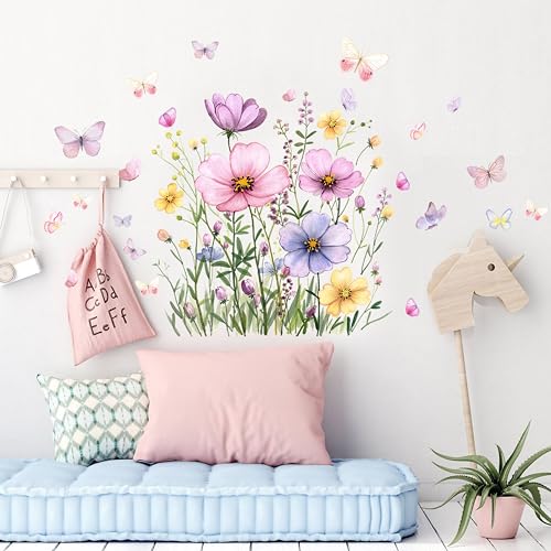 Vinilos decorativos florales acuarelados para pared miniatura 3
