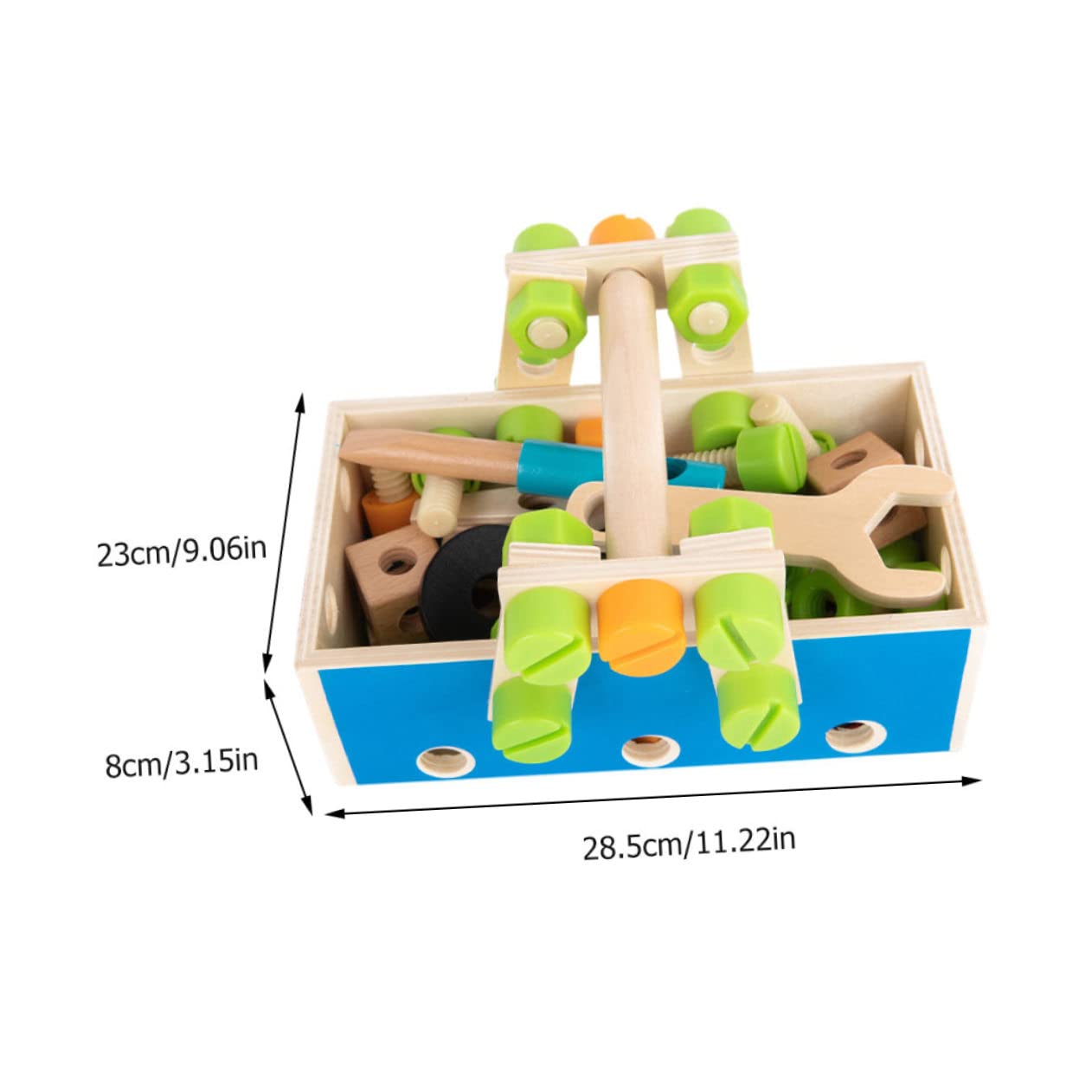 BESPORTBLE Wooden Nut Tool Box Set Building Toys for Boys and Girls Fake Nut Plaything Simulation Screw Model Repairing Tool Toy
