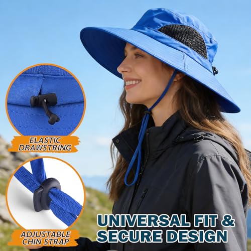 Image of Wide Brim Sun Bucket Hat, Waterproof Boonie Hat for Men & Women | UPF 50+ UV Protection, Adjustable Fit, Chin Strap & Sweatband, Foldable Durable for Fishing Hiking Garden Beach
