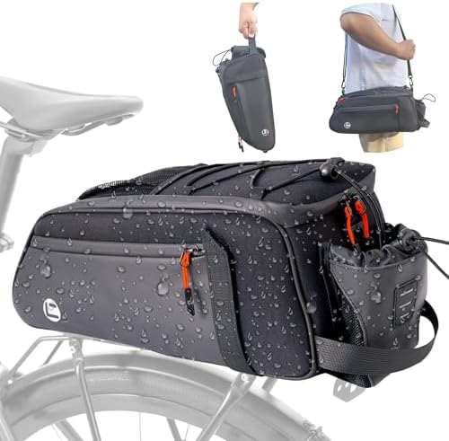NDakter 3in1 Fahrradtasche für Gepäckträger, 9L wasserdichte & Reflektierend Fahrrad Taschen Hinten Gepäckträger, Fahrrad Gepäckträgertasche mit Schultergurt & Tragegriff