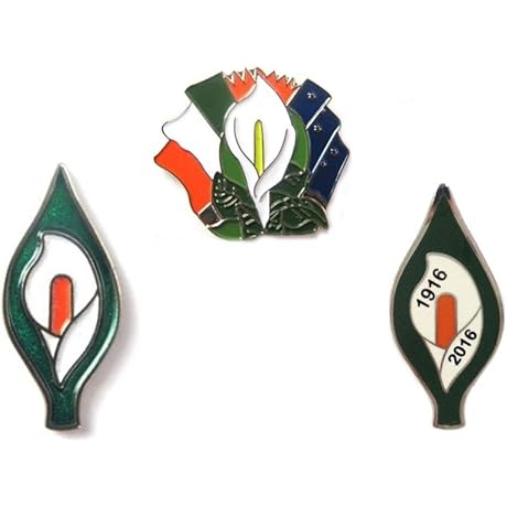 The Gents Cave Irish Ireland Easter Rising Republican Lily Pin Badge 1916 3 Pack Set