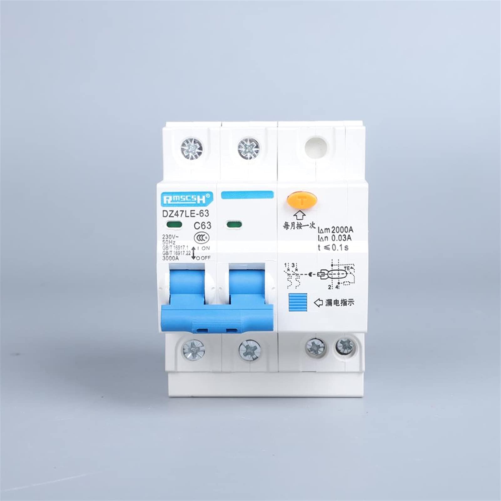 Wyłącznik różnicowoprądowy zasilany wyciekiem ochronny DZ47LE RCBO RCCB MCB RCD 16A 20A 25A 32A 40A 50A (16a,3)