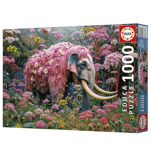 Puzzle EDUCA Éléphant Fleuri 1000 pièces 48x68 cm Pour adultes Animaux - vue 8
