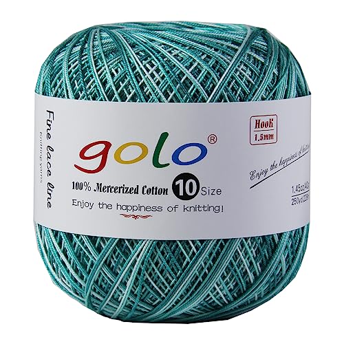Image of golo Crochet Thread Balls Size 10 Crochet Yarn Colored Yarn for Hand Knitting D-Green M83