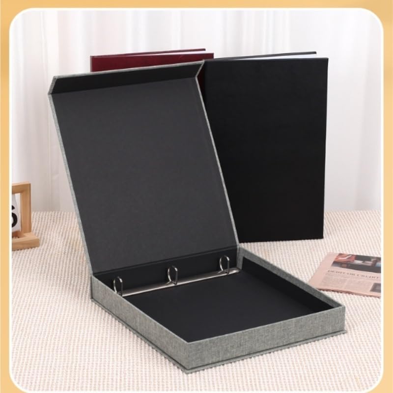 Travel Growth Commemorative Book ﻿ Loose Leaf File Storage Box Office Desktop File Fabric Paper Storage Box Applicable to Photos, Receipts, Star Cards, etc