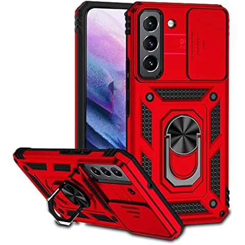 Hitaoyou Samsung Galaxy S22 Plus Case, Galaxy S22 Plus Case with Camera Cover & Kickstand Military Grade Shockproof Heavy Duty Protective with Magnetic Car Mount Holder Case for Galaxy S22 Plus Red Cover