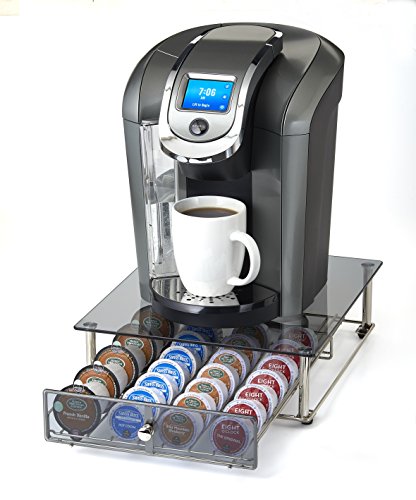 NIFTY KB6595 Glass Top Storage Drawer for Keurig 2.0, Chrome - Thumbnail 6