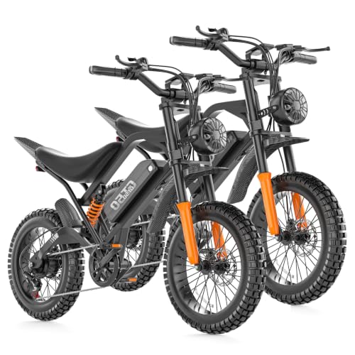 Image of Misodo Electric Dirt Bike for Adults Teens, 20 inch Fat Tire Electric Bike, 5500W Peak, 100 Miles Range, 7-Speed Mountain Ebike, Electric Bicycle, 48V Removable Battery, Hydraulic Brakes, Full Suspension