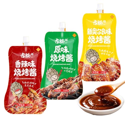 3pc 110g Healthy & Portable barbecue sauce: Easy-Squeeze Bottle for