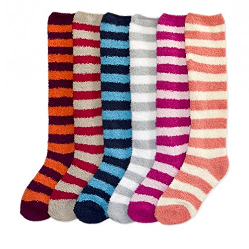 1 Women Plush Soft Fuzzy Knee High Socks Winter Warm 9-11 Slipper Girl Cozy Long2