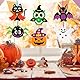 DKINY 12 Halloween Bastelsets Kinder DIY Fledermaus Kürbis Spinne Katzen Eule Geist Mix&Match Kreativsets und Bastelbedarf zum Basteln Kreative Kunsthandwerk mit Moosgummi Anhänger für Jungen Mädchen
