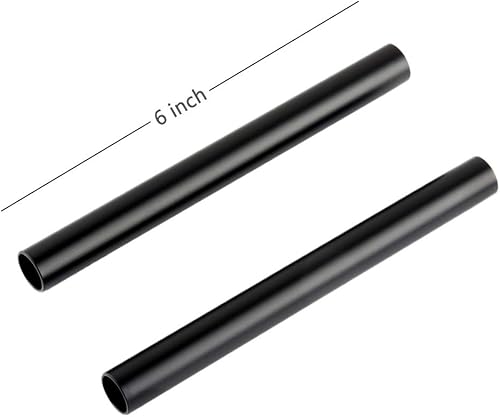 Miniatura 6 de NICEYRIG 6 pulgadas 0.591 in varillas aleación de aluminio aplicable para 0.591 in Rail Matt Box, soporte de varilla de plataforma DSLR, paquete de