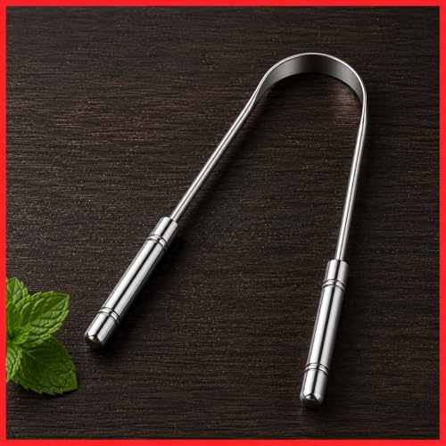 Image of Tongue Cleaner for Adults | Stainless Steel | Rust Free Tongue Scraper | Removes bad breath | Ideal for oral hygiene | Carefully designed | U-shaped (1)