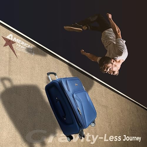 Image of AMERICAN TRAVELLER Bite 55 cm Cabin Trolley Bag (2-3 Days) | Expandable | 360 Spinner Wheels, Telescopic Handle, Front Pockets, Twill Fabric, Travel Bag, 5 Years Warranty