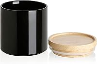 Vista 73 de SWEEJAR – Recipiente de cerámica para almacenamiento de alimentos, recipientes apilables con tapa hermética de madera para servir café molido, té