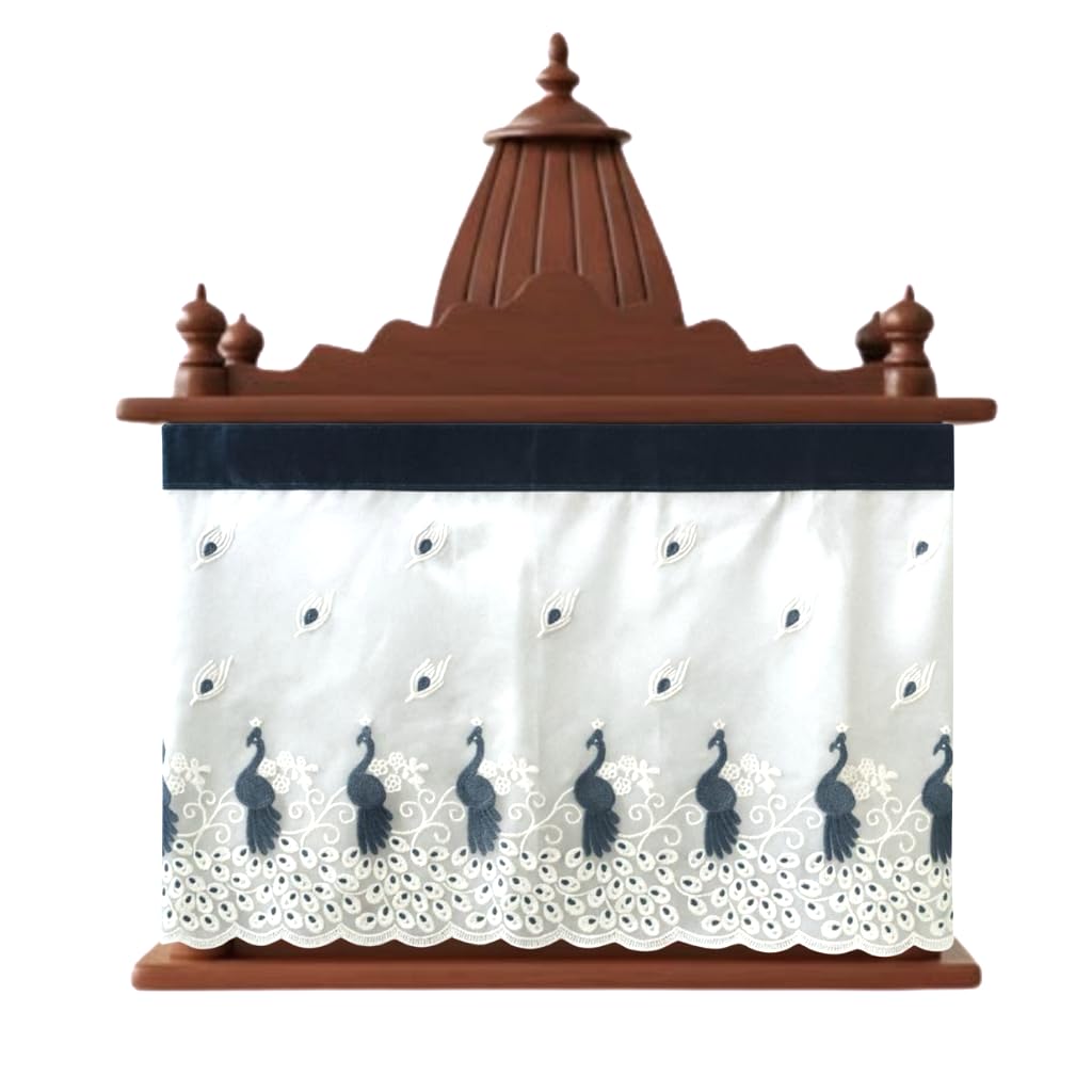 Temple Curtain for Home Mandir | Decorative Pooja Room Mandir Parda/Curatin for Home & Office Temple (Medium)-image-23