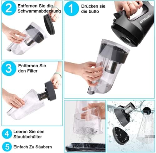Aspirateur Balai sans Fil sans Sacs , ONEDAY Aspirateurs sans fil 6 en 1 35min Max Cyclonique Silencieux Pratique Léger | Batterie Li-ion Sec Rechargeable Rapide pour Voiture Maison Poils d'Animaux — vue 5