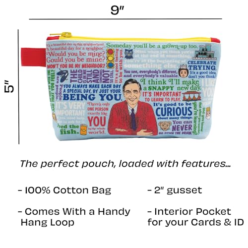The Unemployed Philosophers Guild Mister Rogers Bag - 9" Canvas Zipper Pop Culture Themed Pouch for Pencils, Tools, Cosmetics, Toiletries and More4