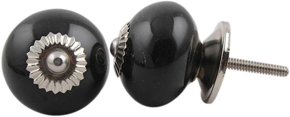 Indian Shelf 25 Pieces Ceramic Kids Cabinet Knobs Black Kitchen Cabinet Hardware Solid Cabinet Handles & Pulls