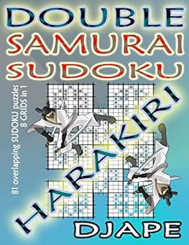 Paperback Double Samurai Sudoku Harakiri: 81 overlapping sudoku puzzles, 8 grids in 1 Book